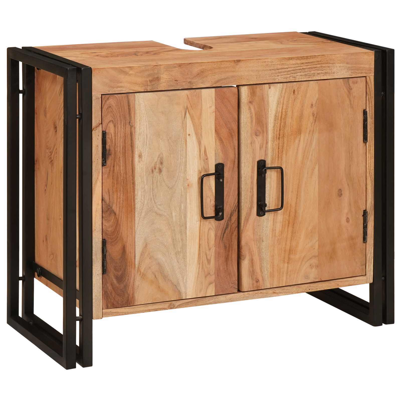Meuble sous évier Marron 71 x 33 x 58 cm Bois d'Acacia Massif