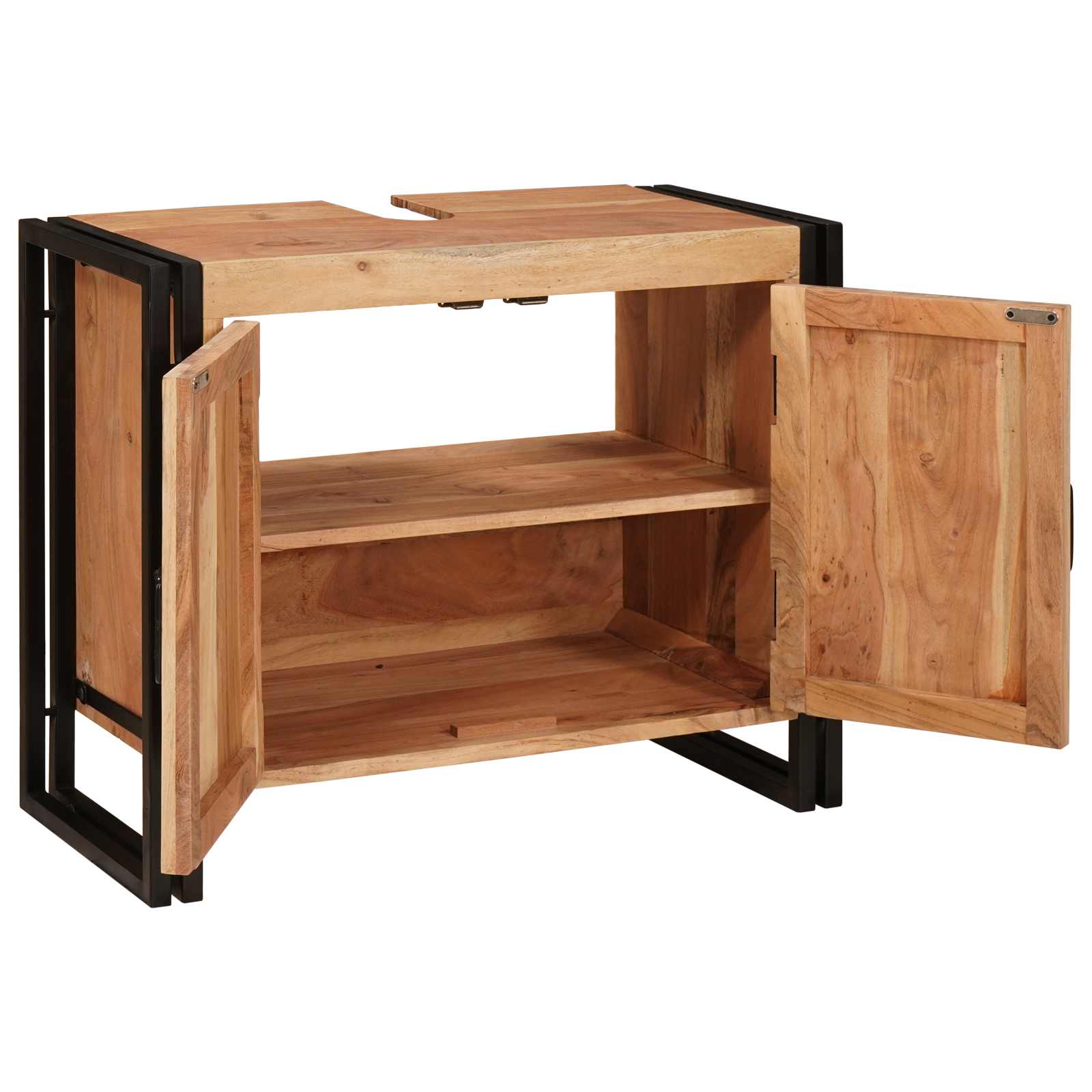 Meuble sous évier Marron 71 x 33 x 58 cm Bois d'Acacia Massif