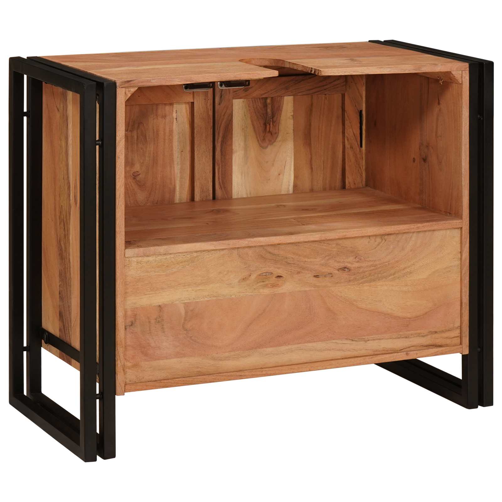 Meuble sous évier Marron 71 x 33 x 58 cm Bois d'Acacia Massif