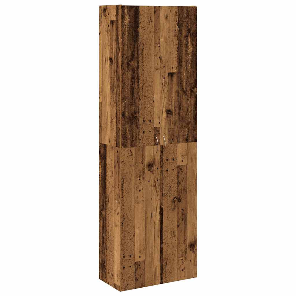 Buffet haut vieux bois 60x32x190 cm bois d'ingénierie - XIOS