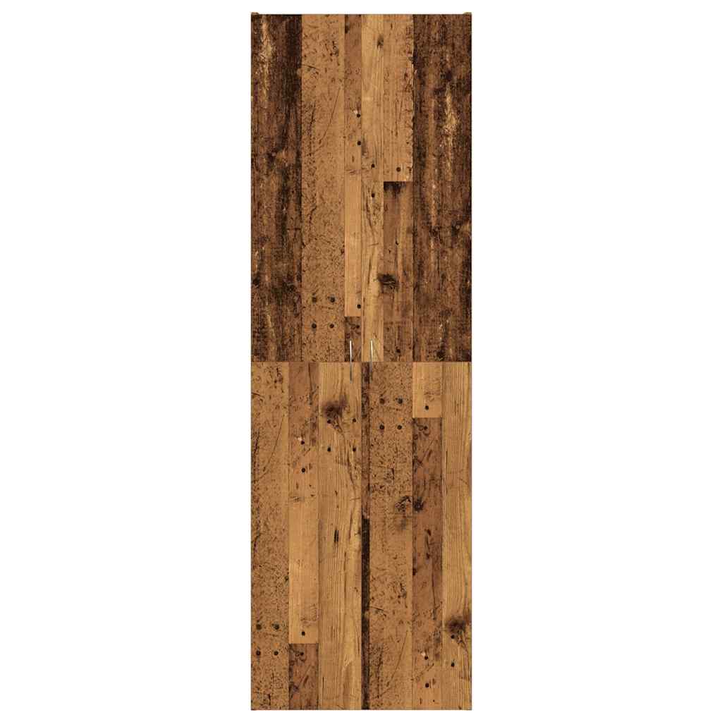 Buffet haut vieux bois 60x32x190 cm bois d'ingénierie - XIOS