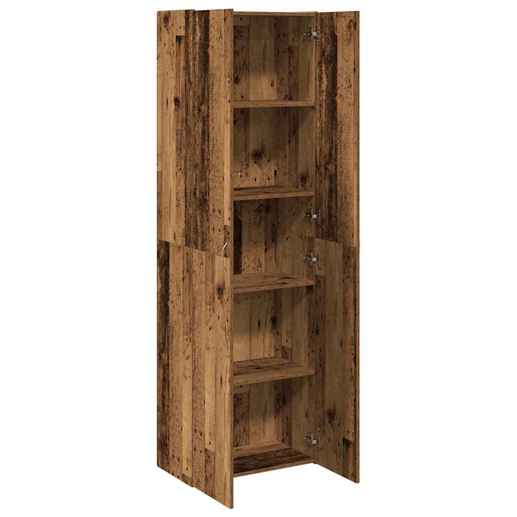Buffet haut vieux bois 60x32x190 cm bois d'ingénierie - XIOS