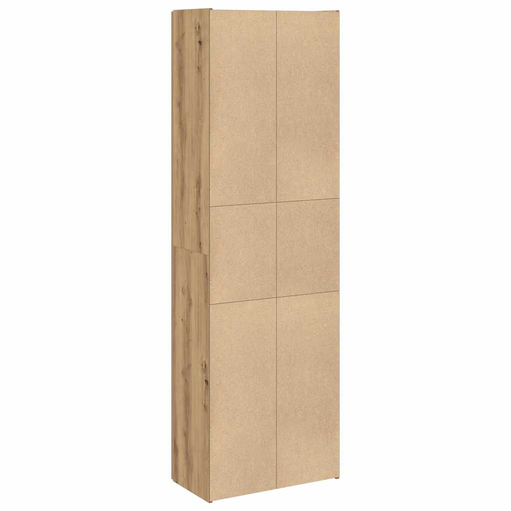 Buffet haut chêne artisanal 60x32x190 cm bois d'ingénierie - XIOS