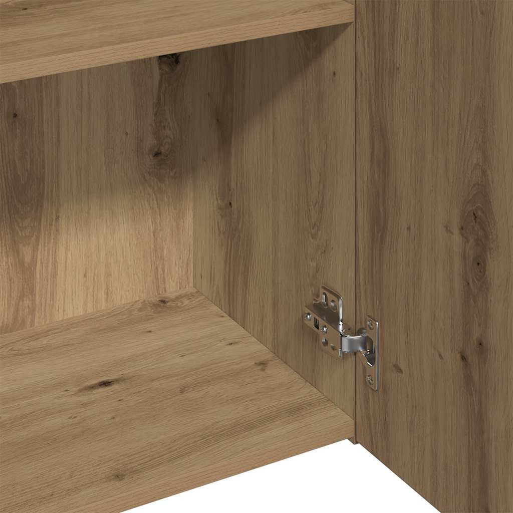 Buffet haut chêne artisanal 60x32x190 cm bois d'ingénierie - XIOS