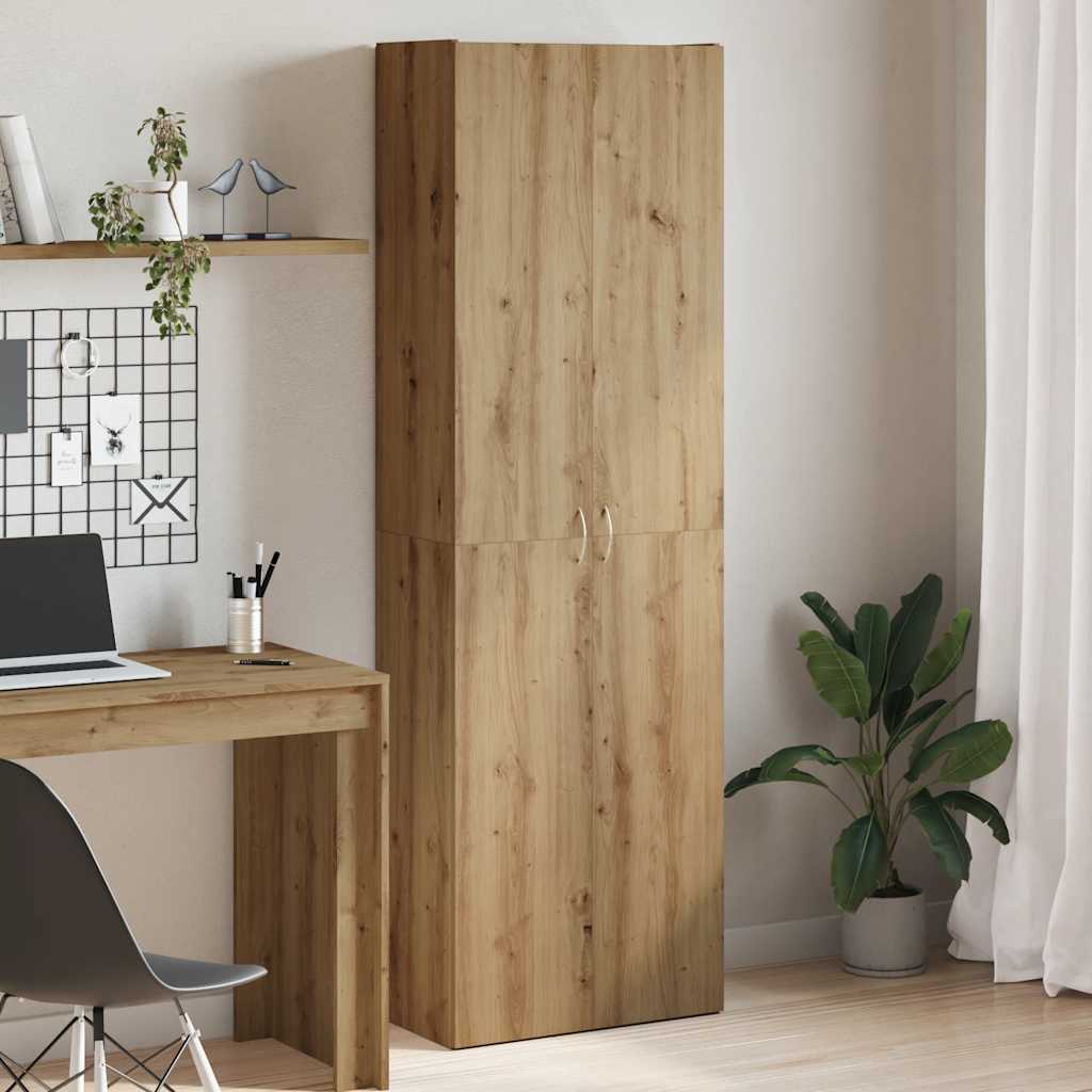 Buffet haut chêne artisanal 60x32x190 cm bois d'ingénierie - XIOS