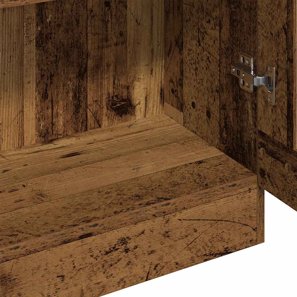 Buffet haut vieux bois 82,5x30,5x185 cm bois d'ingénierie - XIOS