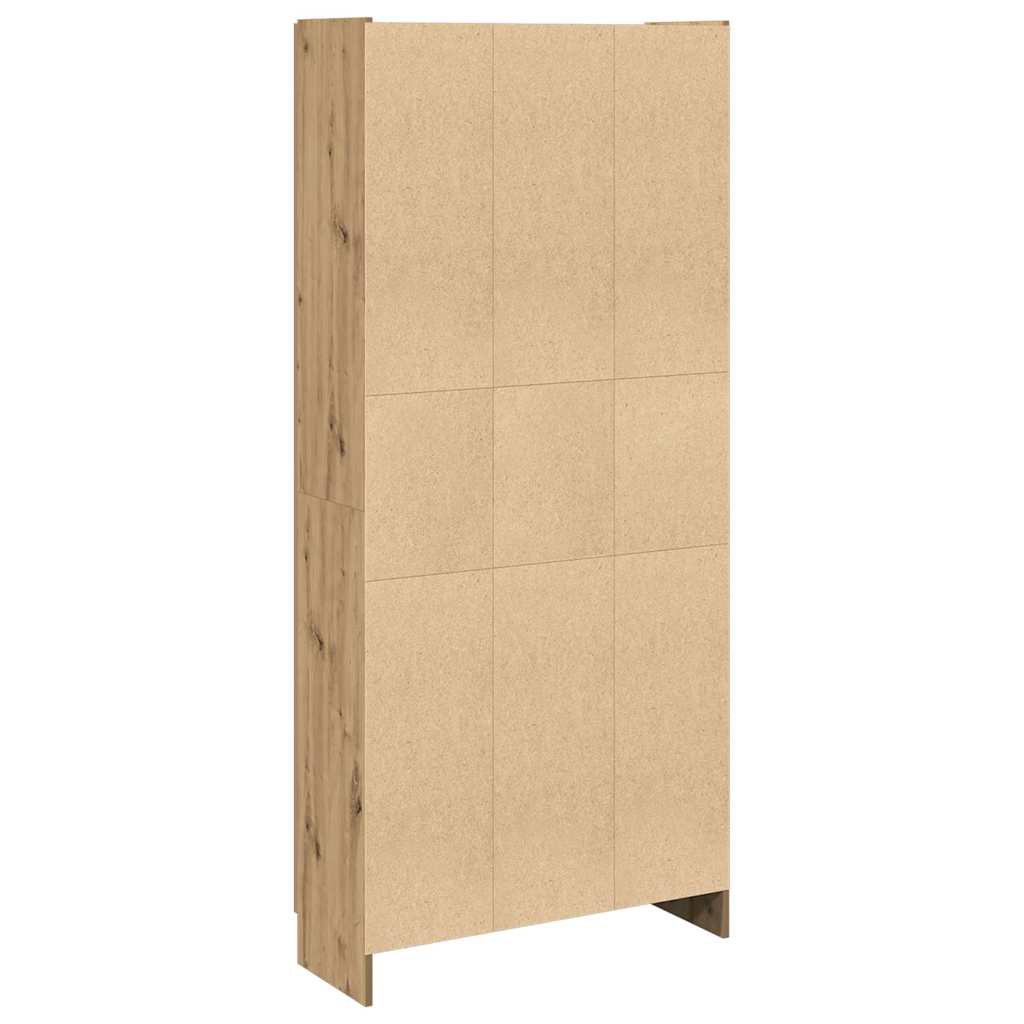 Buffet haut chêne artisanal 82,5x30,5x185 cm bois d'ingénierie - XIOS