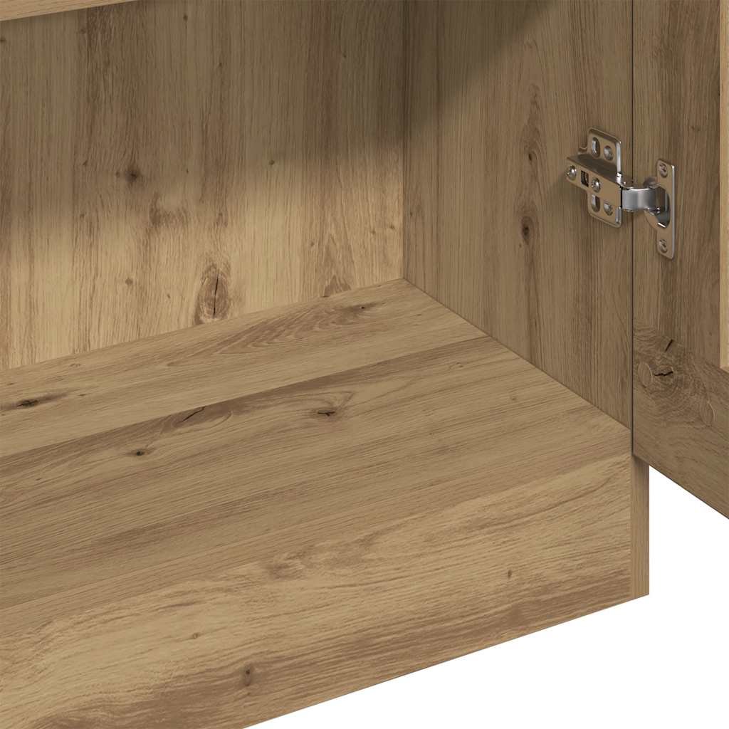 Buffet haut chêne artisanal 82,5x30,5x185 cm bois d'ingénierie - XIOS