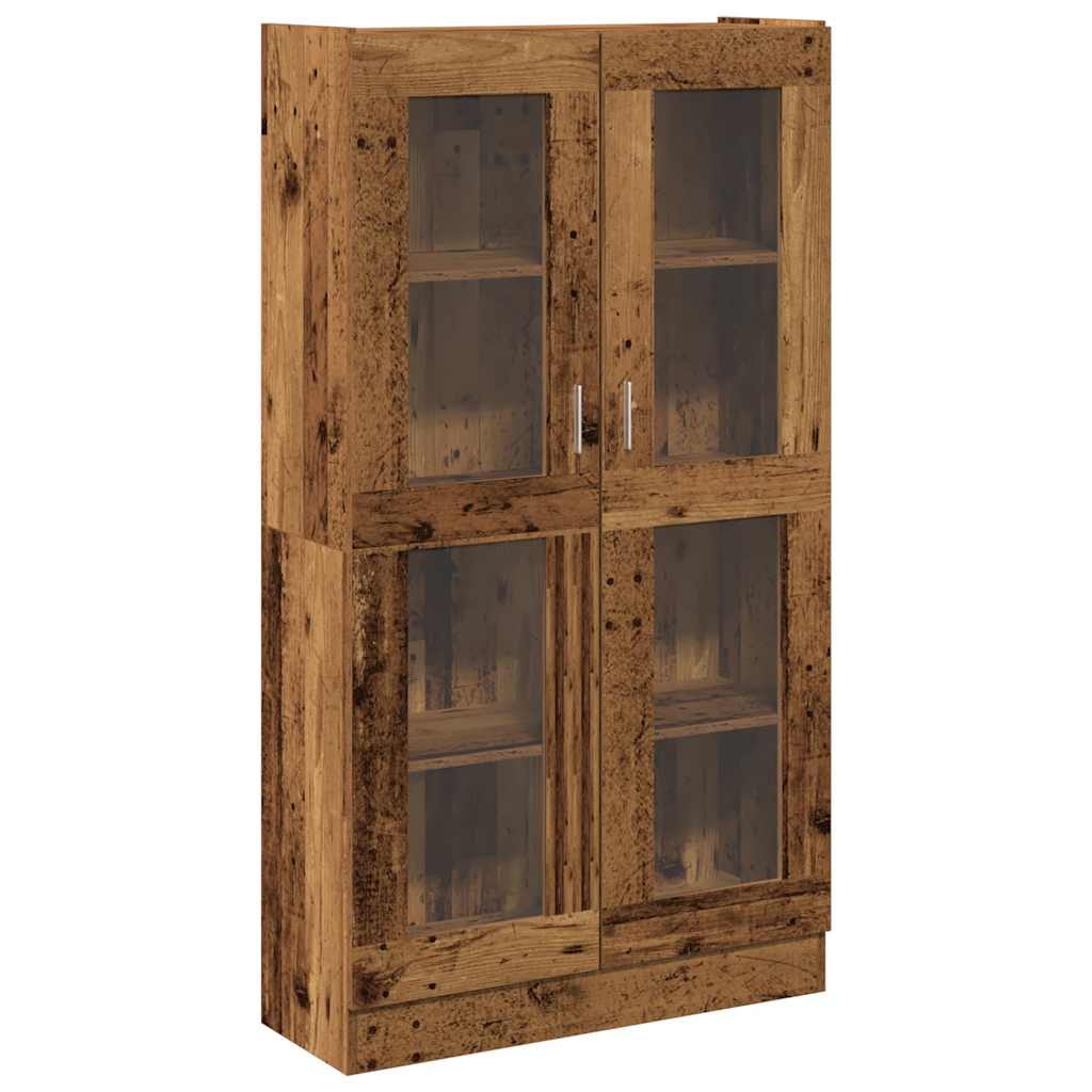 Buffet haut vieux bois 82,5x30,5x150 cm bois d'ingénierie - XIOS