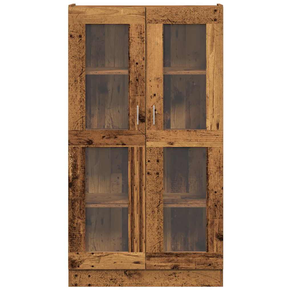 Buffet haut vieux bois 82,5x30,5x150 cm bois d'ingénierie - XIOS