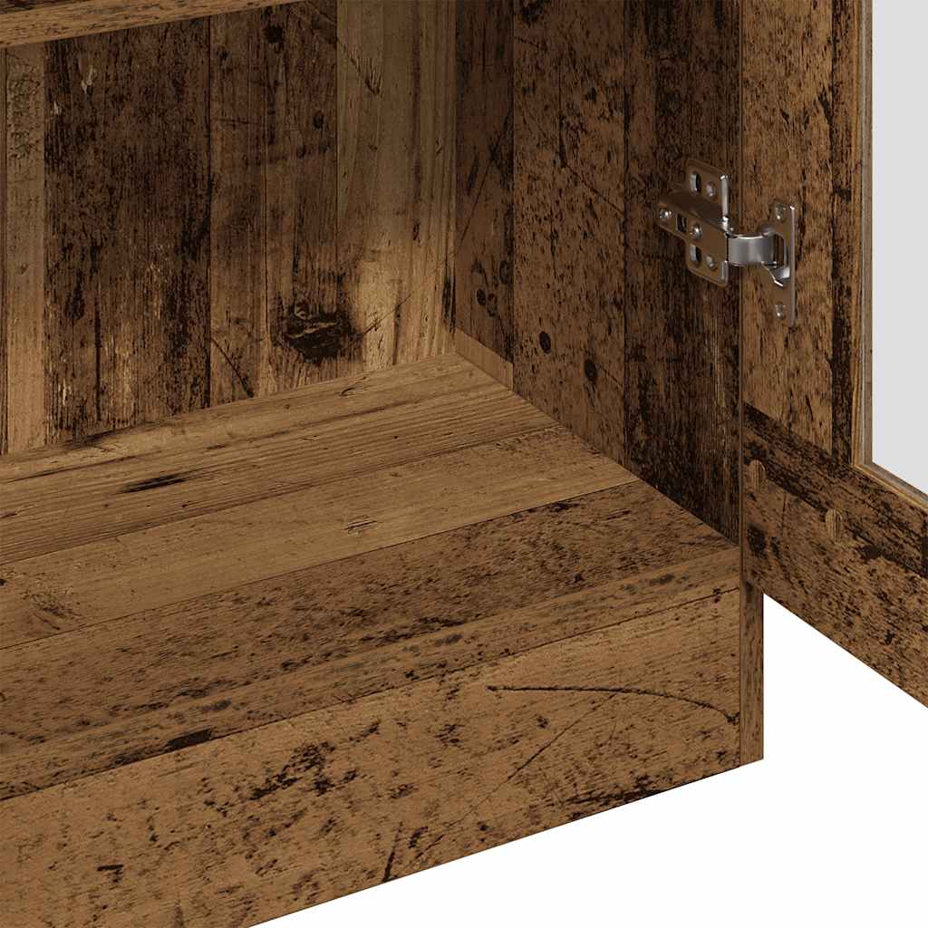 Buffet haut vieux bois 82,5x30,5x150 cm bois d'ingénierie - XIOS