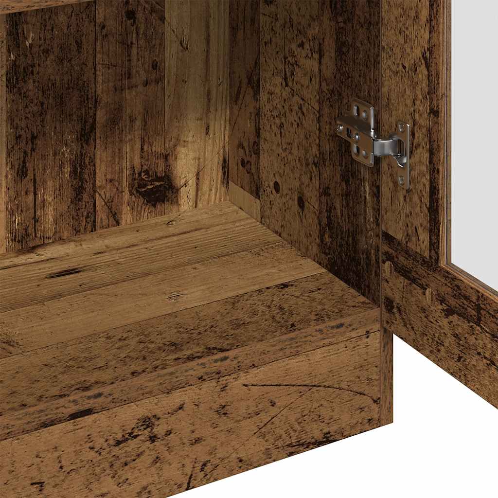 Buffet haut vieux bois 82,5x30,5x185 cm bois d'ingénierie - XIOS