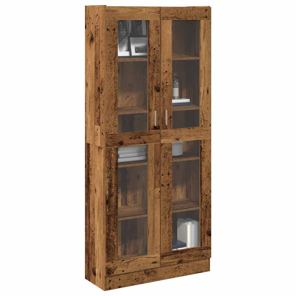 Buffet haut vieux bois 82,5x30,5x185 cm bois d'ingénierie - XIOS