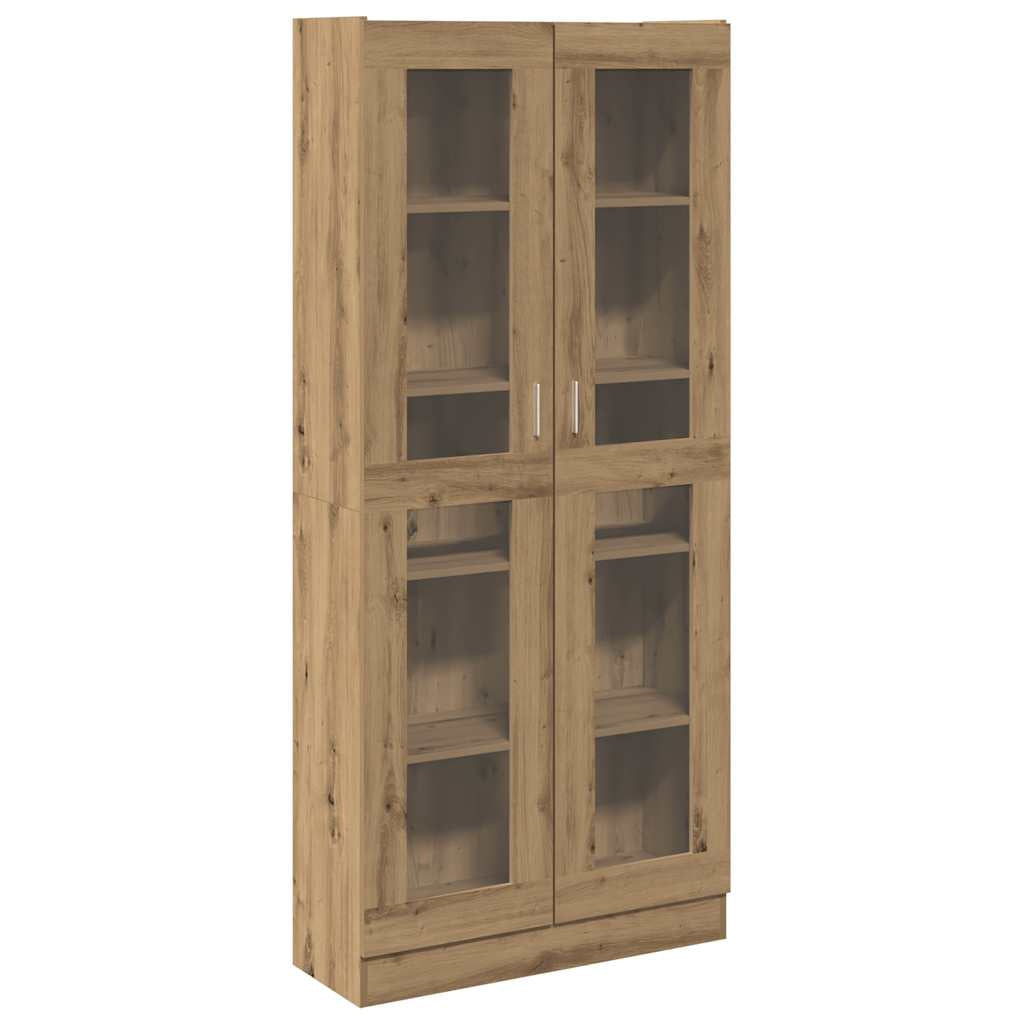 Buffet haut chêne artisanal 82,5x30,5x185 cm bois d’ingénierie - XIOS