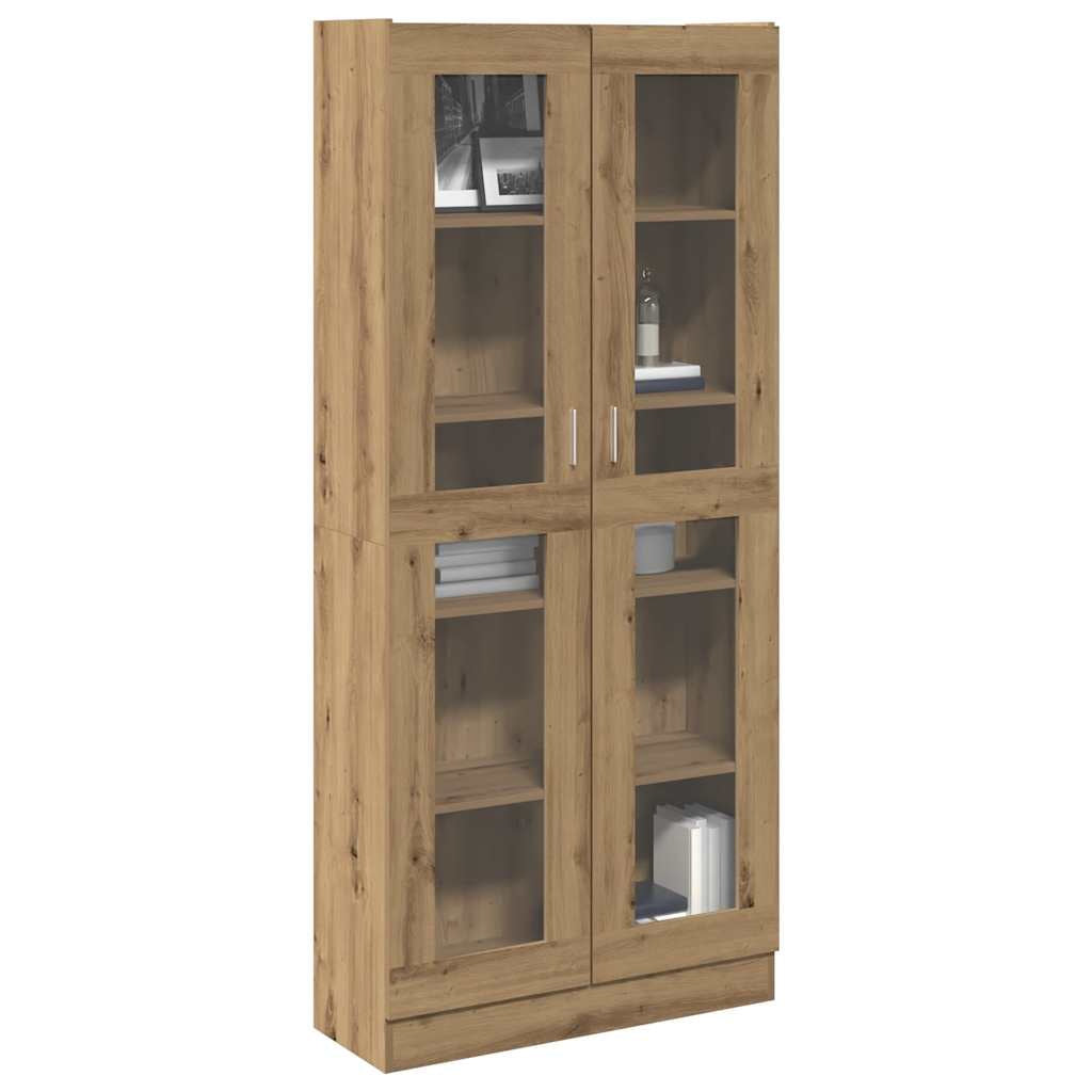 Buffet haut chêne artisanal 82,5x30,5x185 cm bois d’ingénierie - XIOS