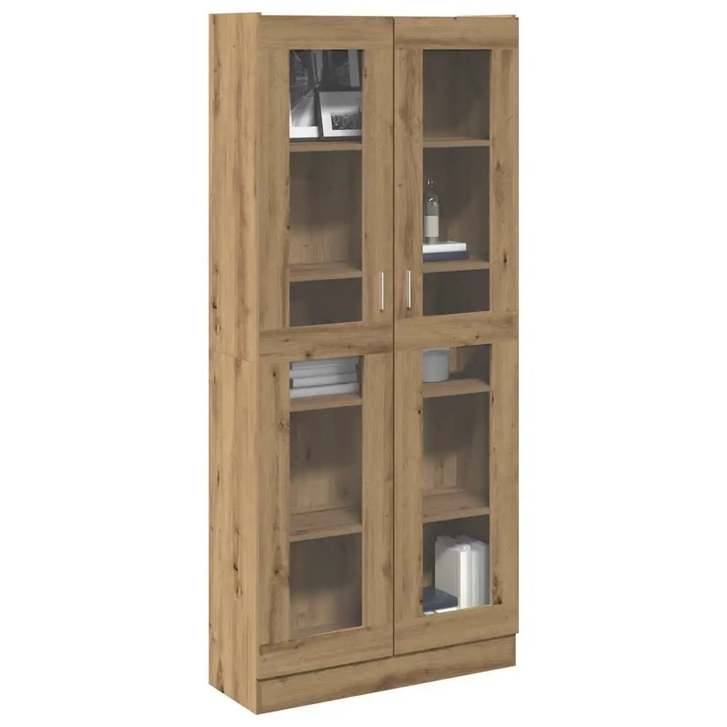 Buffet haut chêne artisanal 82,5x30,5x185 cm bois d’ingénierie - XIOS