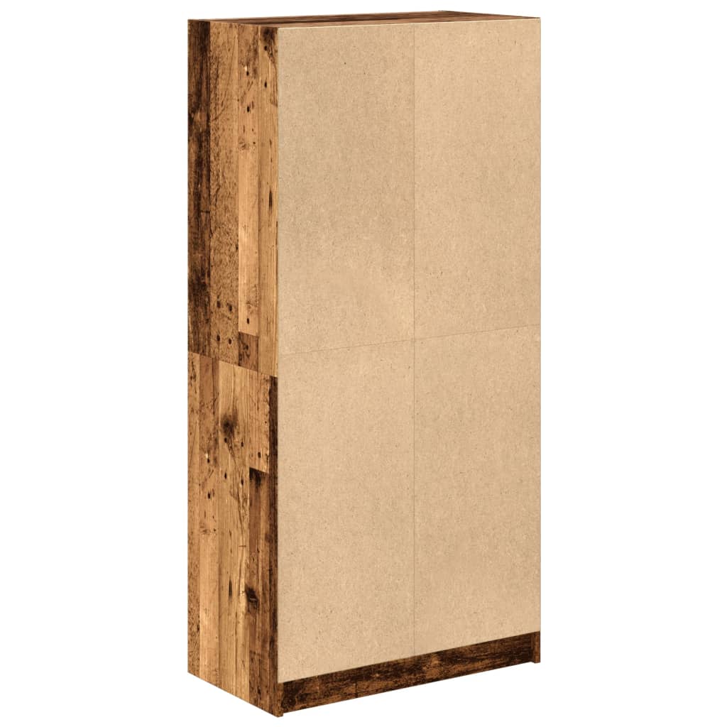 Buffet haut avec portes vieux bois 68x37x142 cm bois ingénierie - XIOS