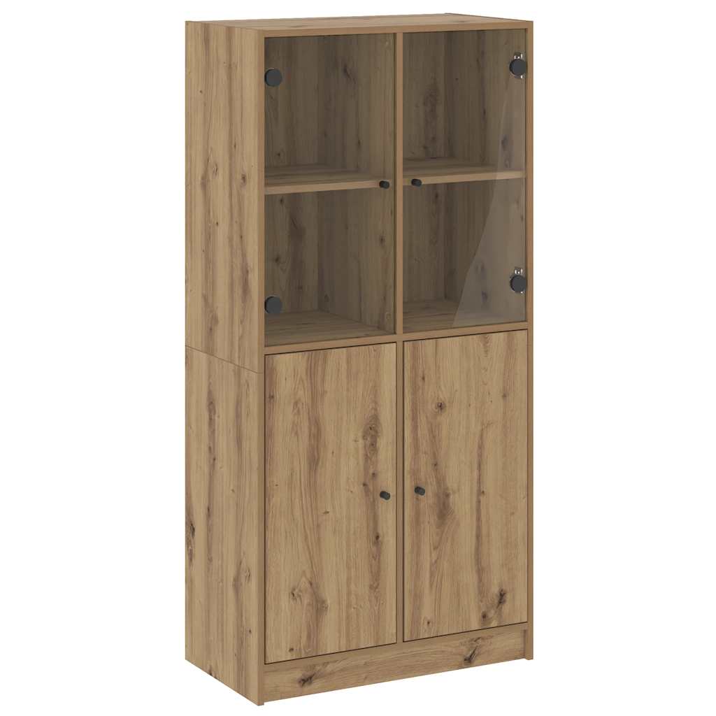Buffet haut avec portes chêne artisanal bois d'ingénierie
