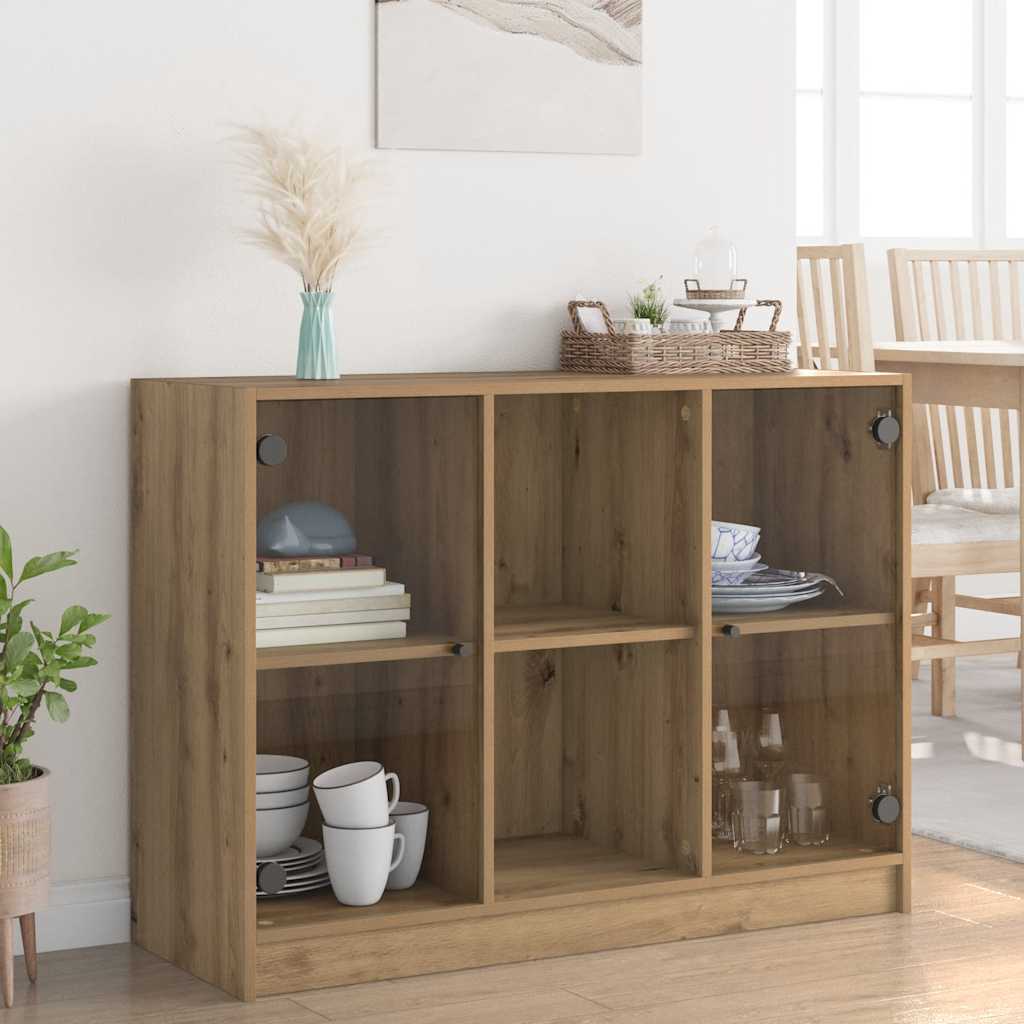 Buffet chêne artisanal 102x37x75,5 cm bois d'ingénierie - XIOS