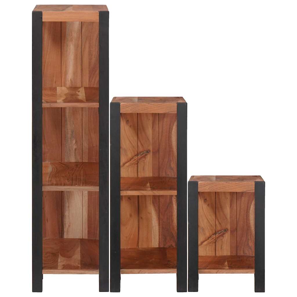 Étagère 3 pcs Marron 50 x 30 x 110 cm Bois d'Acacia Massif - XIOS