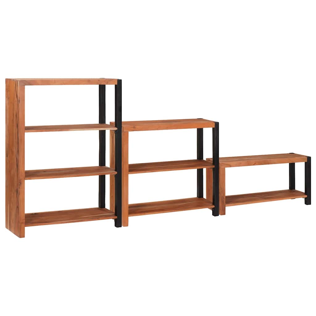 Étagère 3 pcs Marron 80 x 30 x 110 cm Bois d'Acacia Massif - XIOS