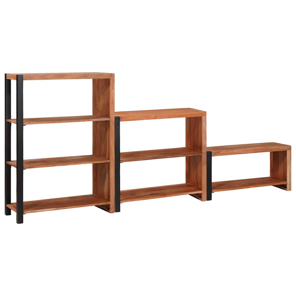 Étagère 3 pcs Marron 80 x 30 x 110 cm Bois d'Acacia Massif - XIOS