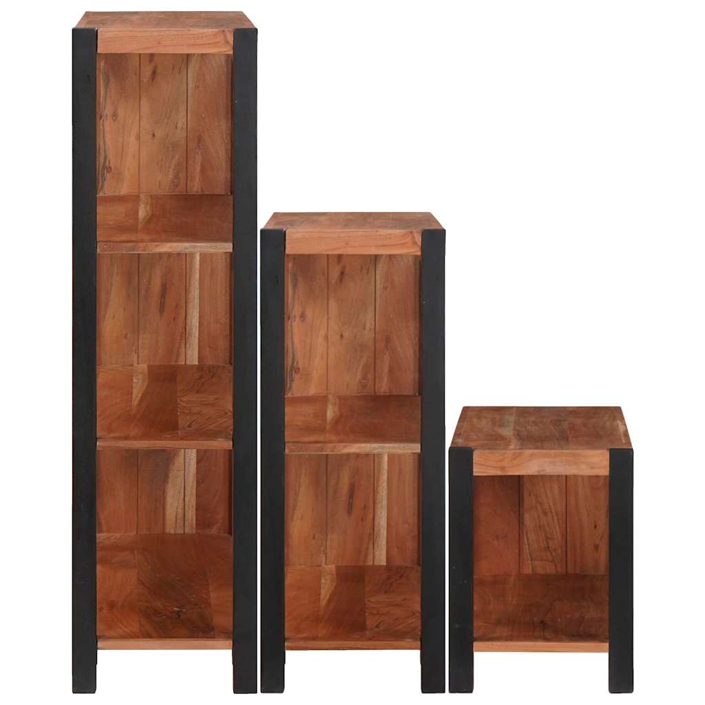 Étagère 3 pcs Marron 80 x 30 x 110 cm Bois d'Acacia Massif - XIOS