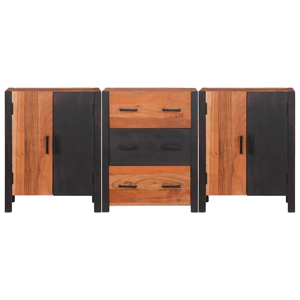 Buffet 3 pcs Marron 55 x 30 x 75 cm Bois d'acacia massif - XIOS