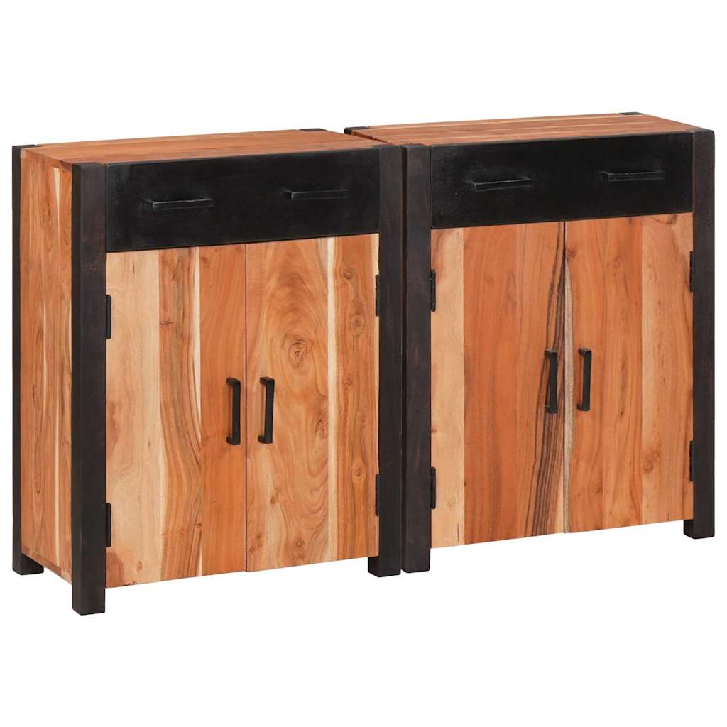 Buffet 2 pcs Marron 110 x 30 x 75 cm Bois d'Acacia Massif - XIOS