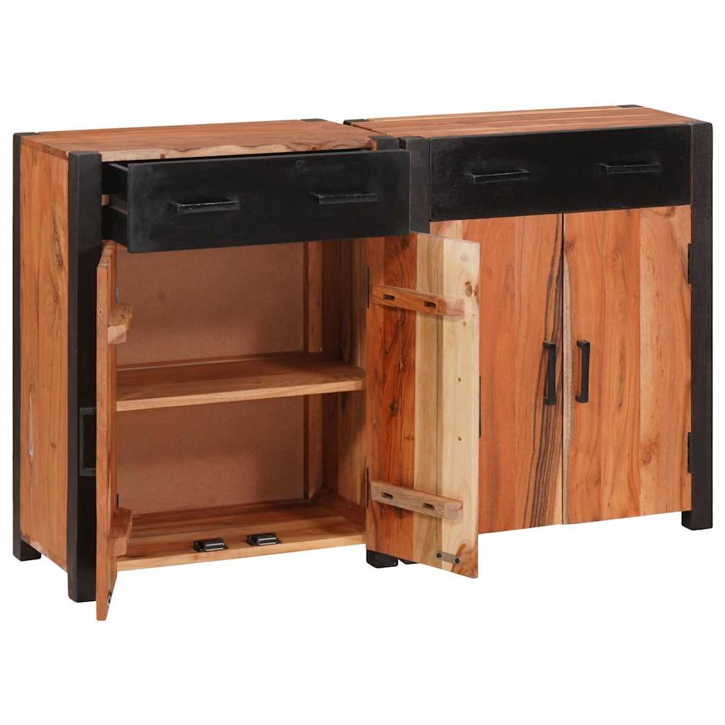 Buffet 2 pcs Marron 110 x 30 x 75 cm Bois d'Acacia Massif - XIOS