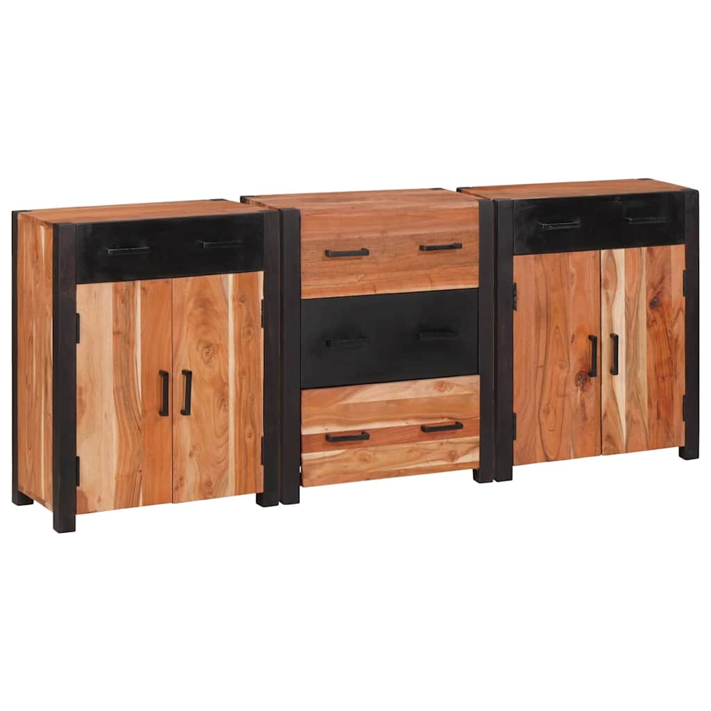 Buffet 3 pcs Marron 165 x 30 x 75 cm Bois d'Acacia Massif - XIOS