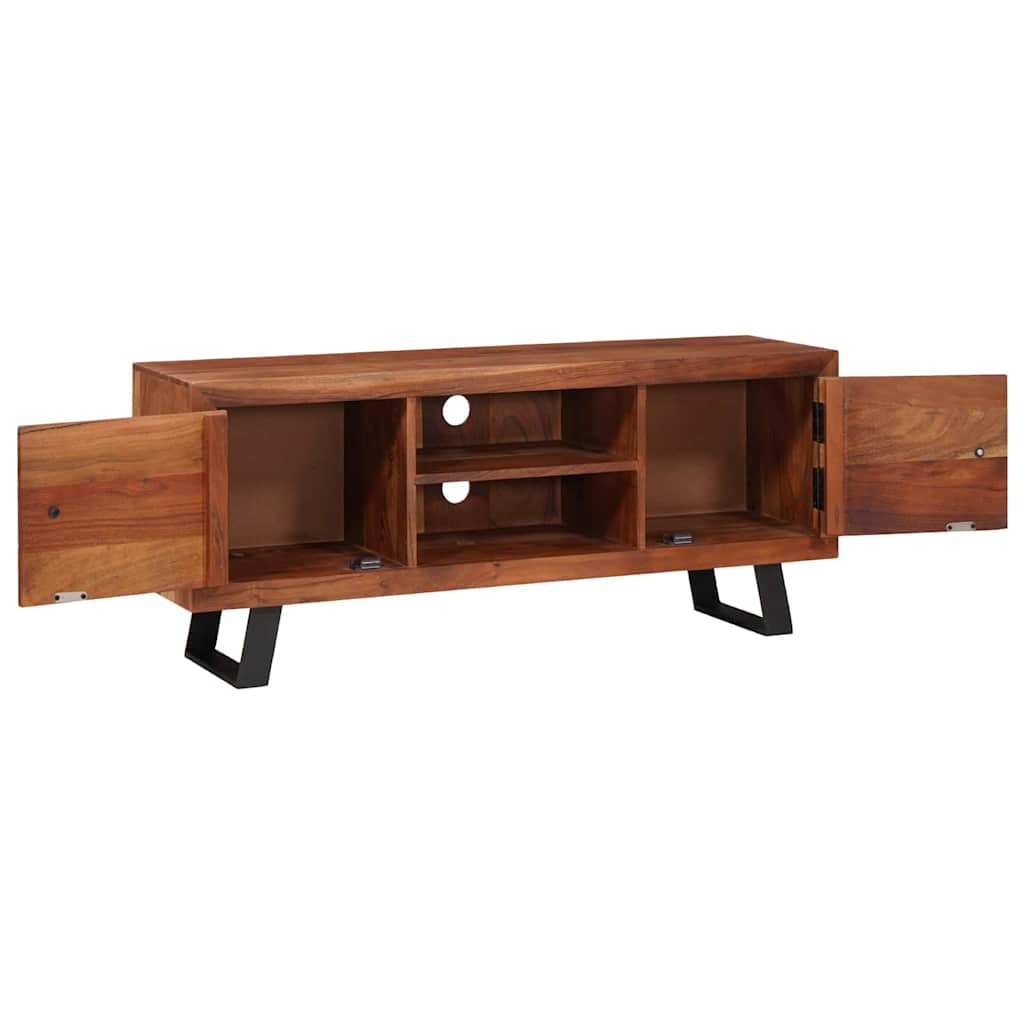 Meuble TV marron miel 112 x 30 x 48 cm Bois d'acacia massif