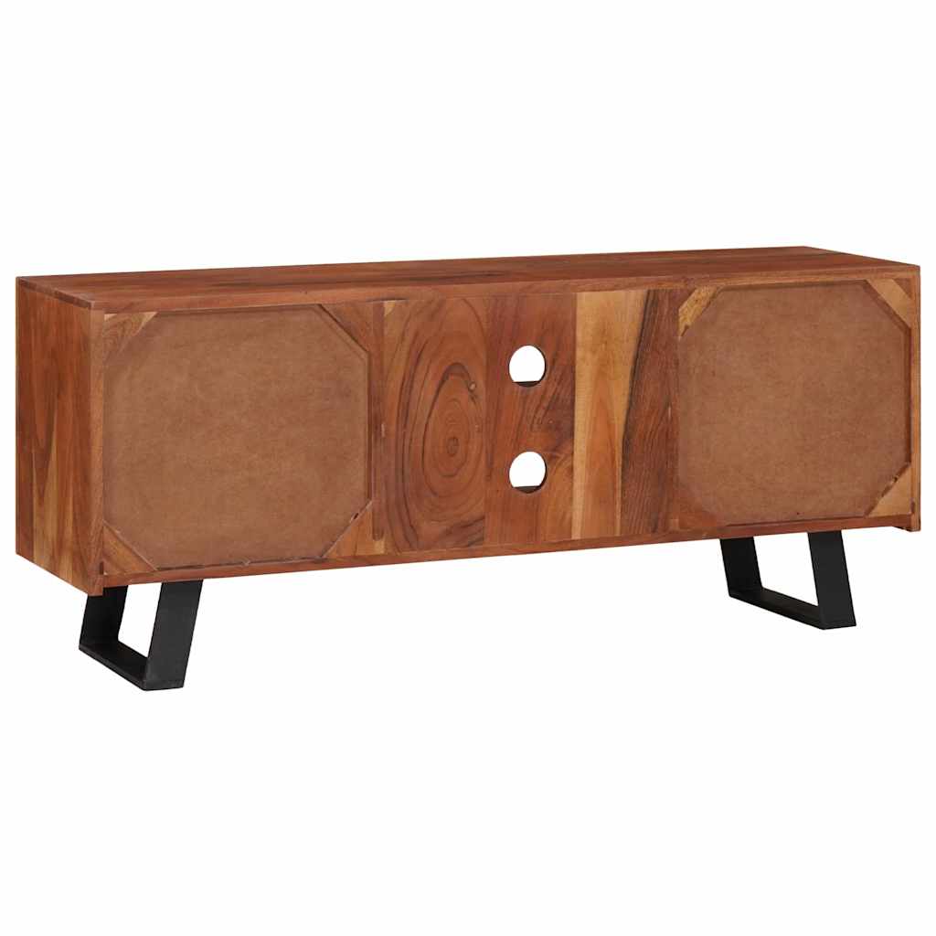 Meuble TV marron miel 112 x 30 x 48 cm Bois d'acacia massif