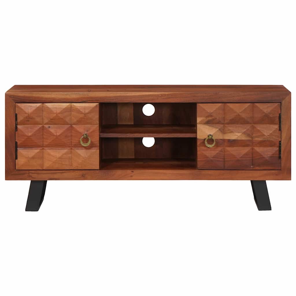 Meuble TV marron miel 112 x 30 x 48 cm Bois d'acacia massif