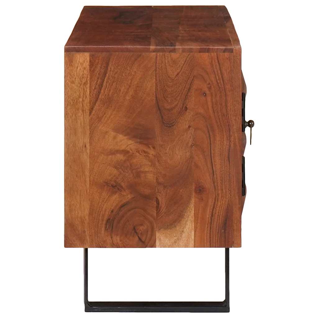 Meuble TV marron miel 112 x 30 x 48 cm Bois d'acacia massif
