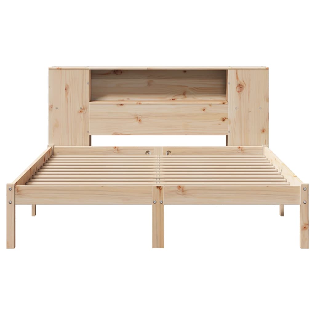 Lit bibliothèque sans matelas 120x190 cm bois de pin massif - XIOS