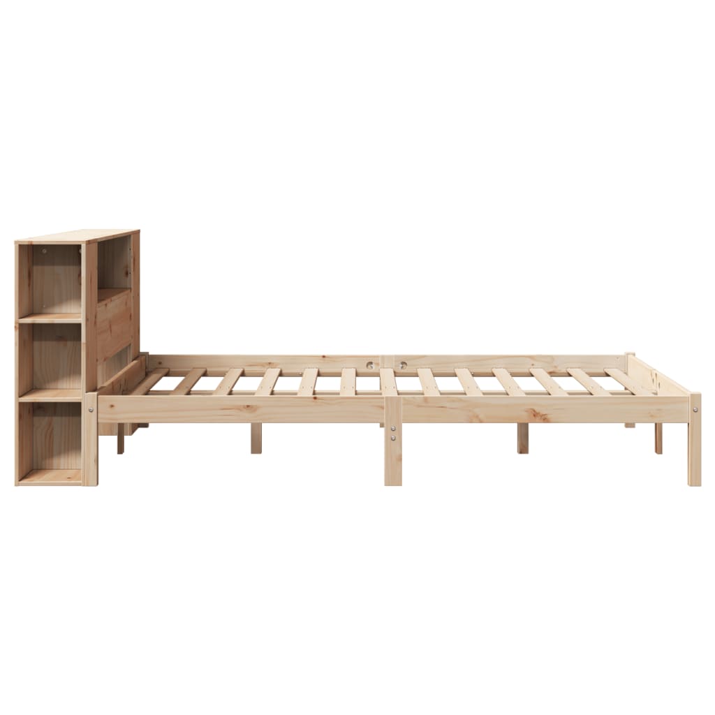 Lit bibliothèque sans matelas 120x190 cm bois de pin massif - XIOS