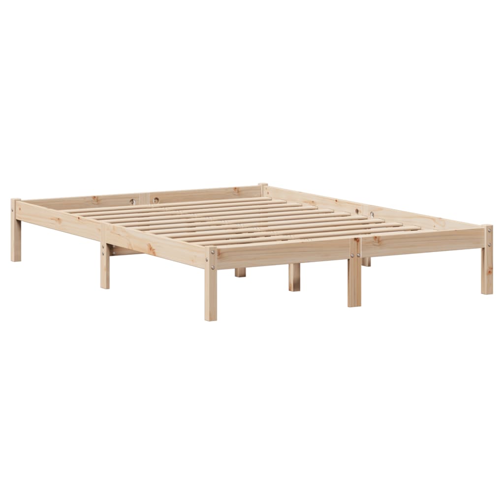Lit bibliothèque sans matelas 140x190 cm bois de pin massif - XIOS