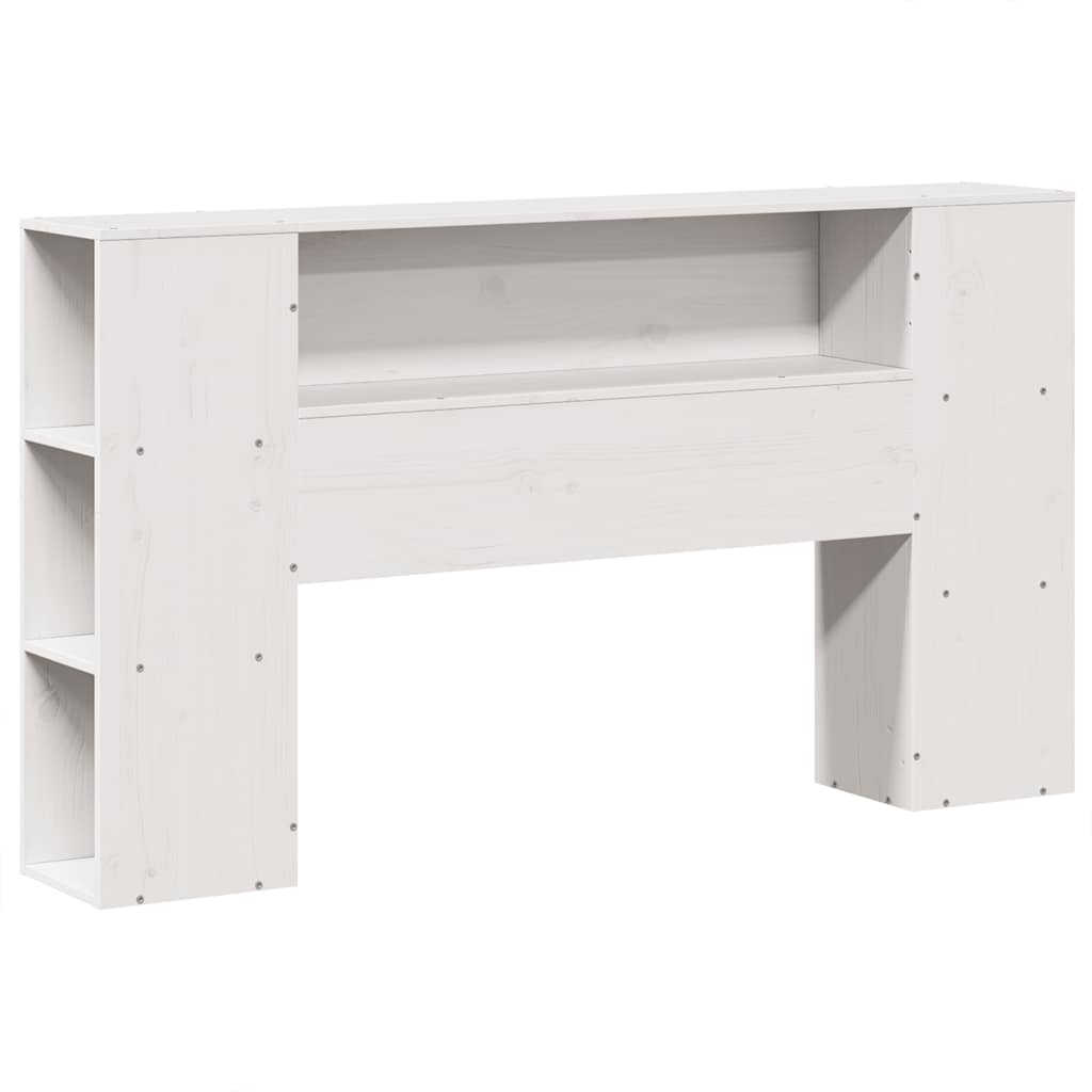 Lit bibliothèque sans matelas blanc 140x200 cm bois pin massif - XIOS