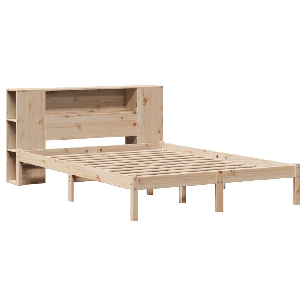 Lit bibliothèque sans matelas 160x200 cm bois massif de pin - XIOS