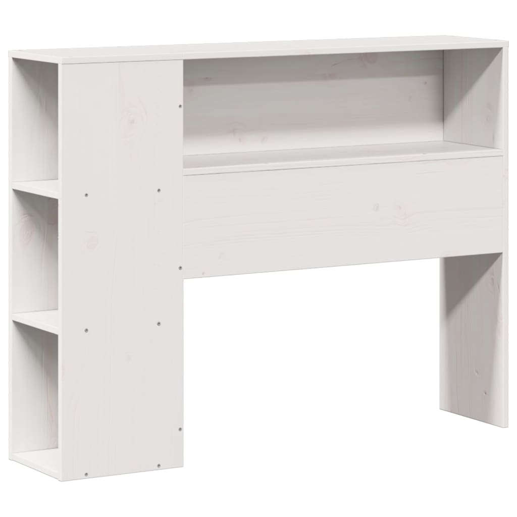 Lit bibliothèque sans matelas blanc 90x190cm bois de pin massif - XIOS