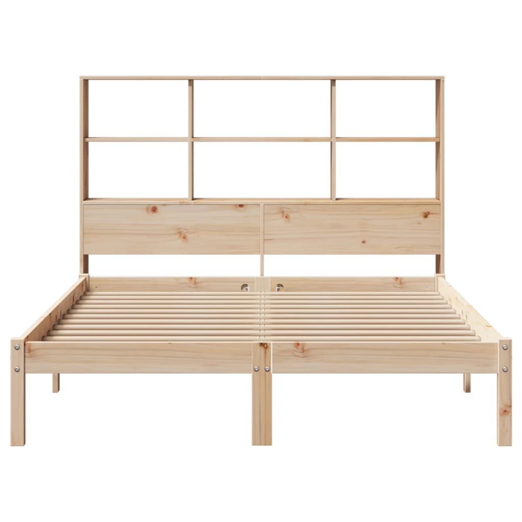 Lit bibliothèque sans matelas 120x200 cm bois de pin massif - XIOS