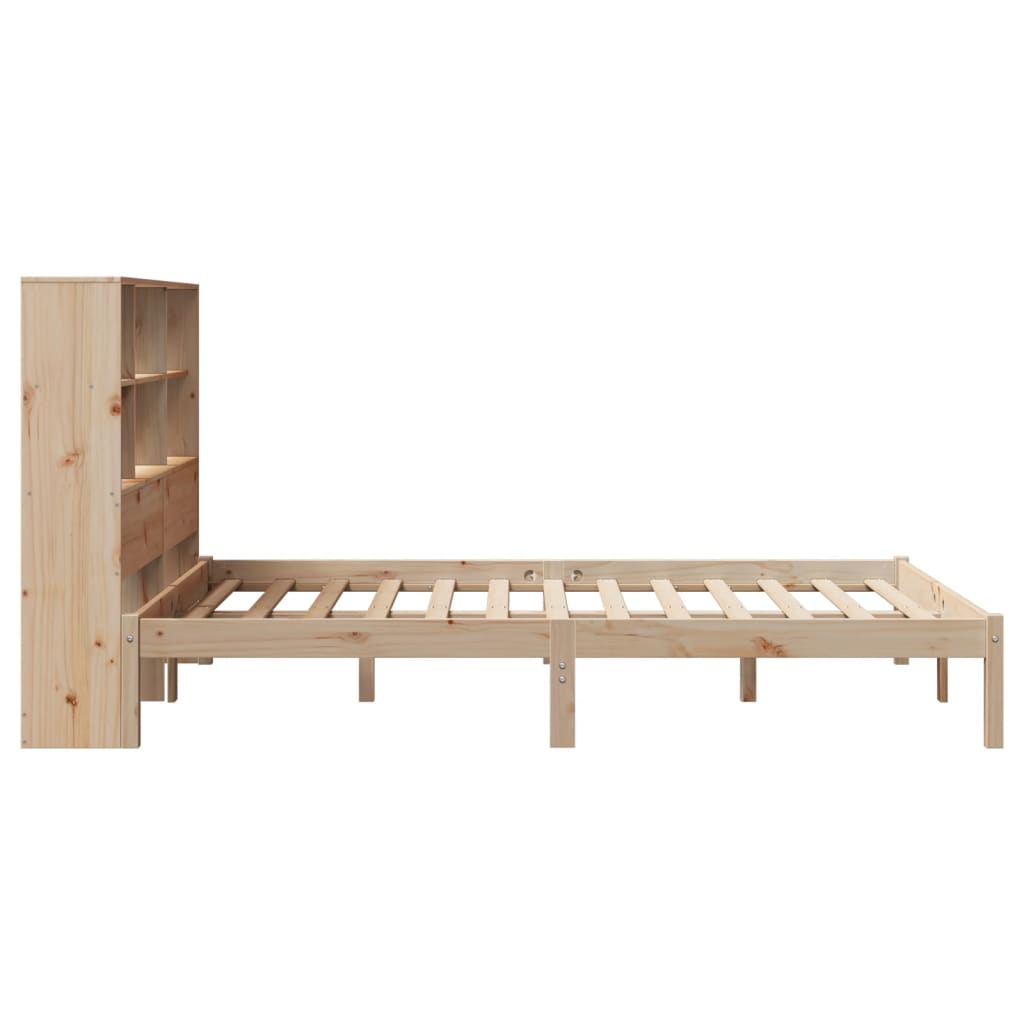 Lit bibliothèque sans matelas 140x200 cm bois massif de pin - XIOS