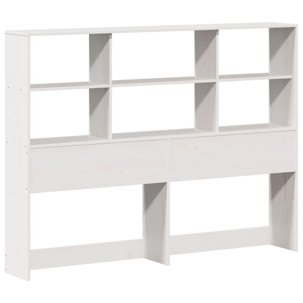 Lit bibliothèque sans matelas blanc 160x200 cm bois pin massif - XIOS