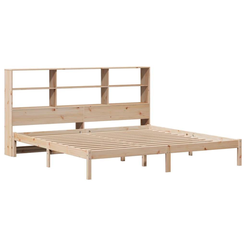Lit bibliothèque sans matelas 180x200 cm bois massif de pin - XIOS