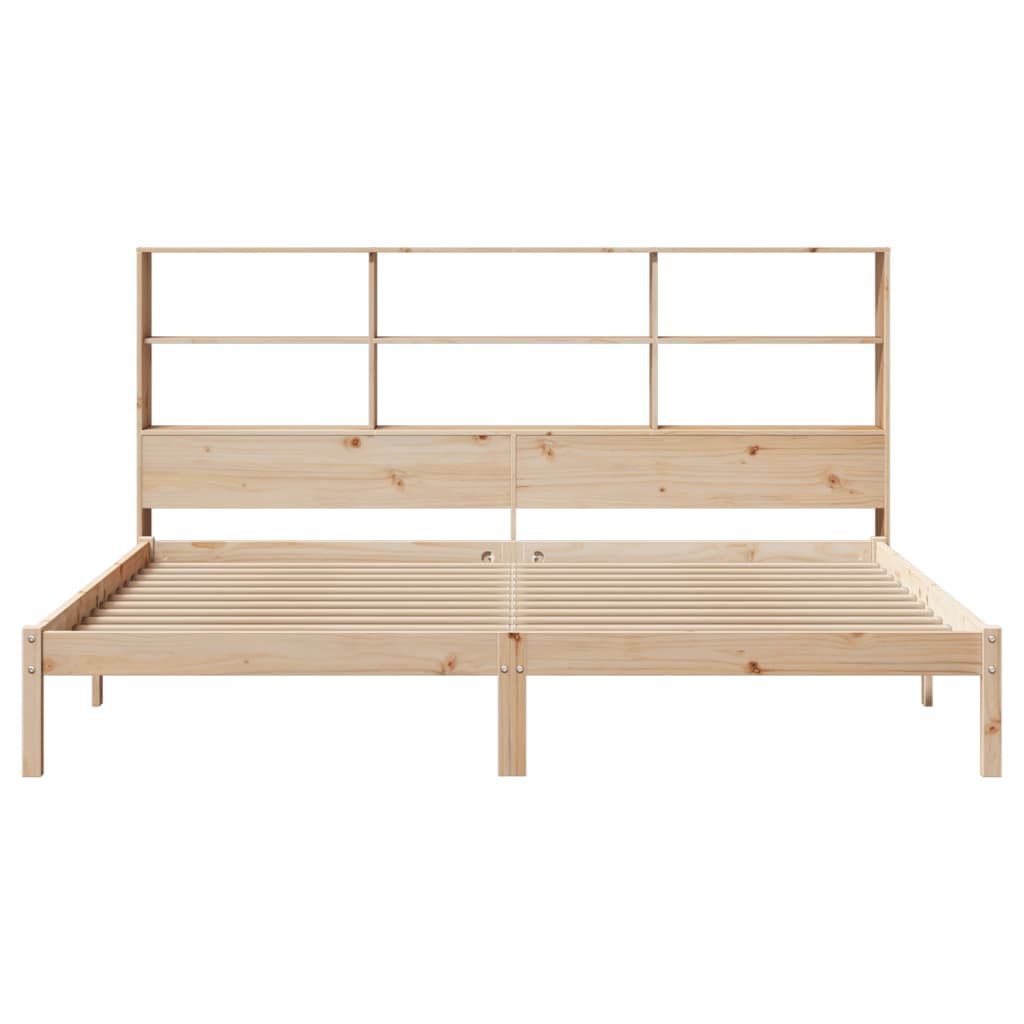 Lit bibliothèque sans matelas 180x200 cm bois massif de pin - XIOS