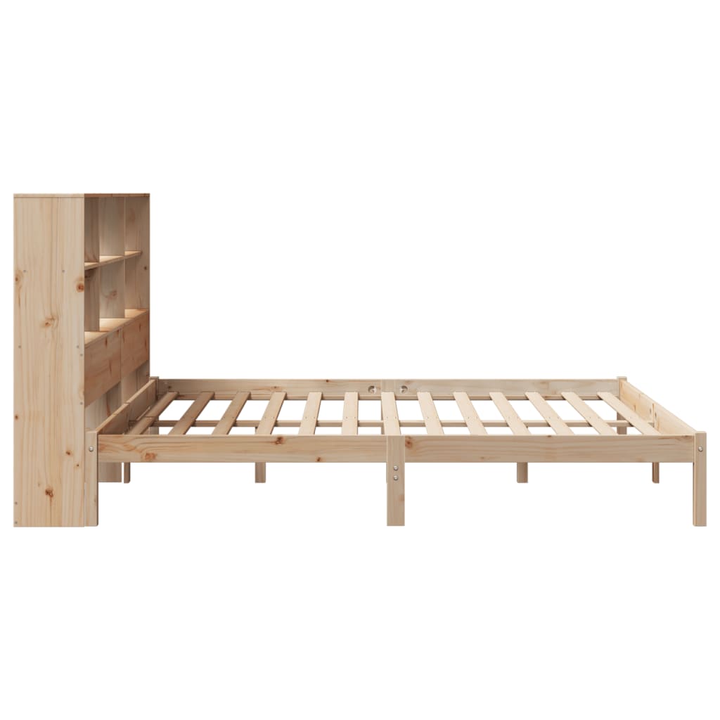 Lit bibliothèque sans matelas 180x200 cm bois massif de pin - XIOS