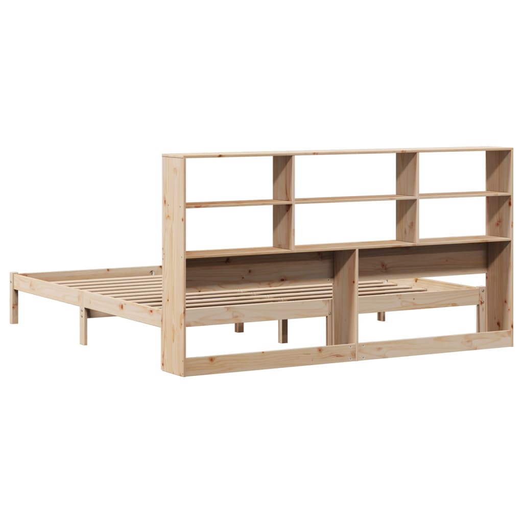 Lit bibliothèque sans matelas 180x200 cm bois massif de pin - XIOS