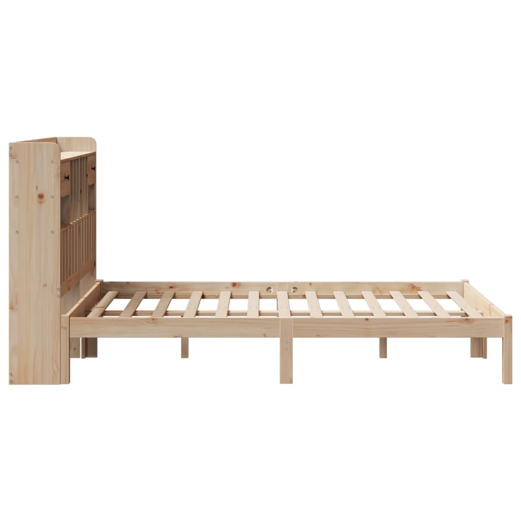 Lit bibliothèque sans matelas 135x190 cm bois de pin massif - XIOS