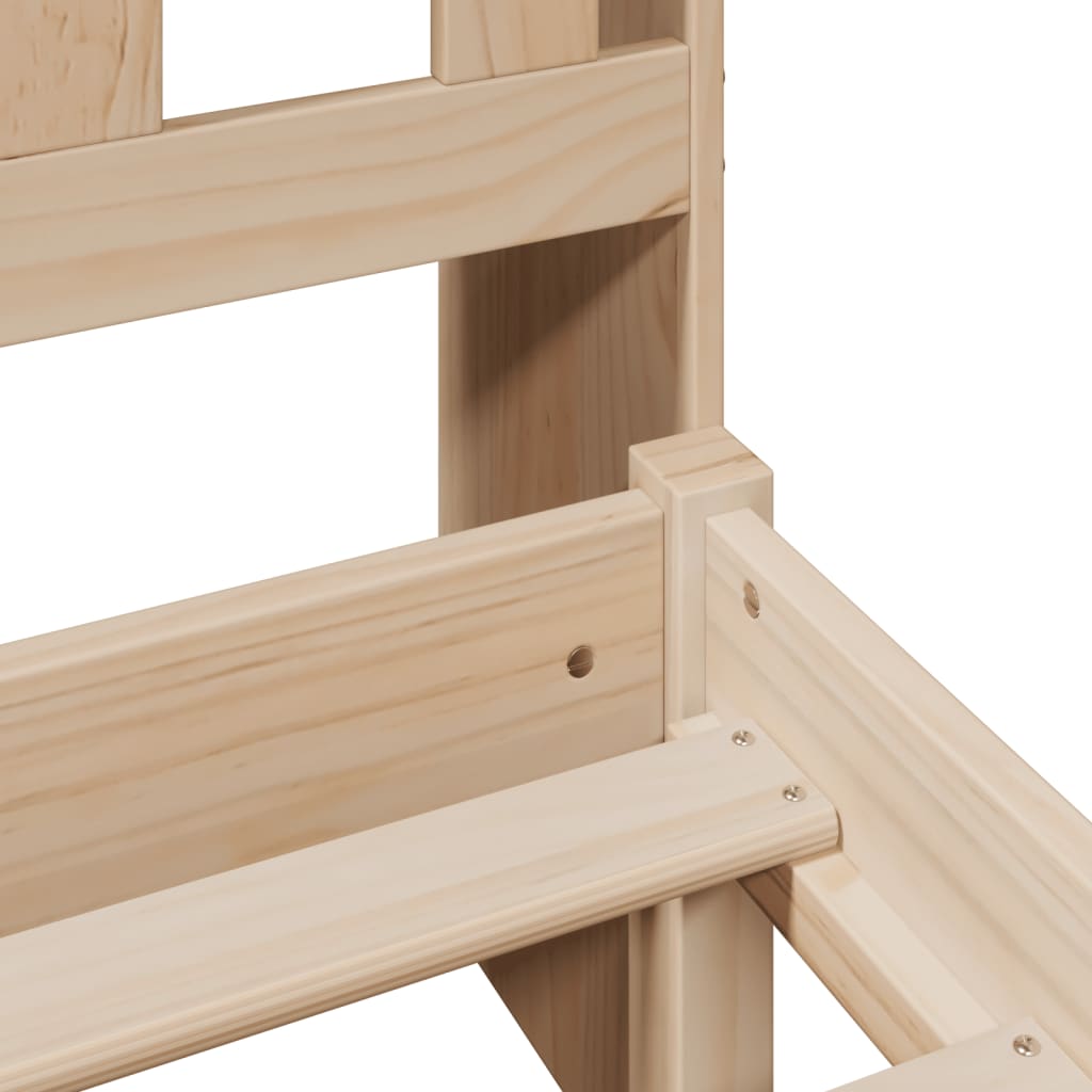 Lit bibliothèque sans matelas 135x190 cm bois de pin massif - XIOS